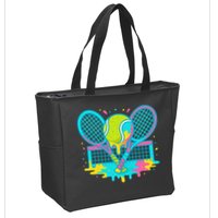 Tennis Ice Cream Drip Zip Tote Bag
