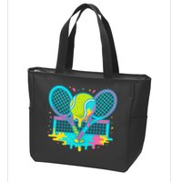 Tennis Ice Cream Drip Zip Tote Bag