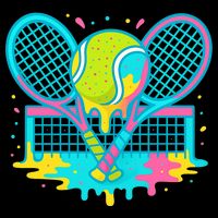 Tennis Ice Cream Drip Zip Tote Bag
