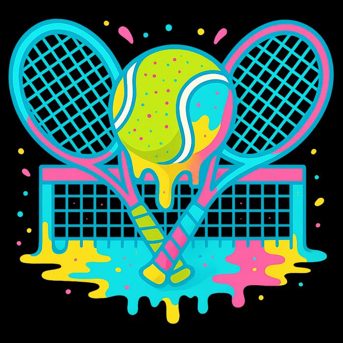 Tennis Ice Cream Drip Zip Tote Bag