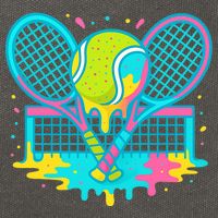 Tennis Ice Cream Drip Cotton Canvas Backpack