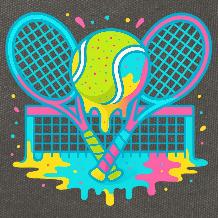 Tennis Ice Cream Drip Cotton Canvas Backpack