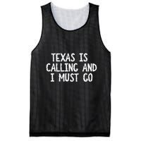 Texas is Calling and I Must Go Funny Home State Mesh Reversible Basketball Jersey Tank