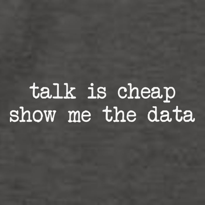 Talk Is Cheap Show Me The Data Funny Data Scientist Analysts Vector Backpack
