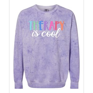 Therapy Is Cool Self Care Mental Health Matters Awareness Colorblast Crewneck Sweatshirt