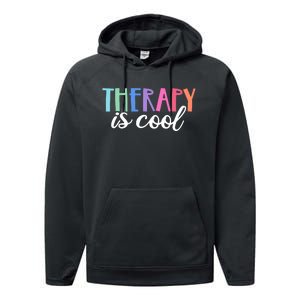 Therapy Is Cool Self Care Mental Health Matters Awareness Performance Fleece Hoodie