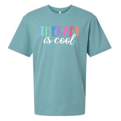 Therapy Is Cool Self Care Mental Health Matters Awareness Sueded Cloud Jersey T-Shirt