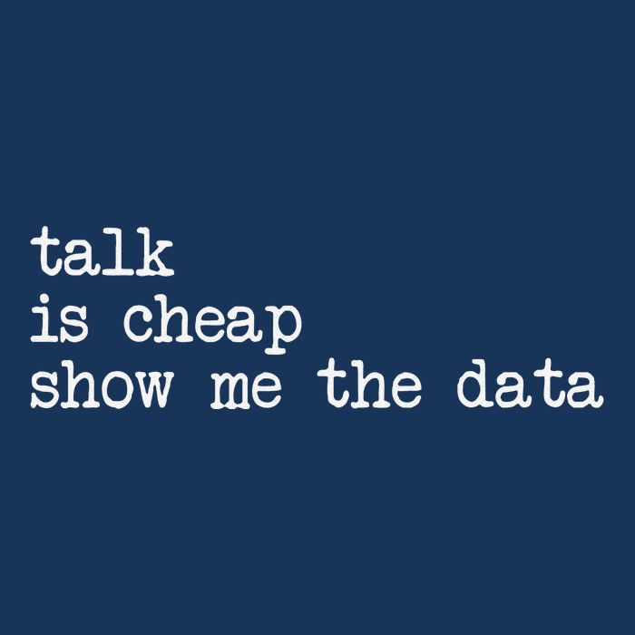 Talk Is Cheap Show Me The Data Funny Data Scientist Analysts Infant Baby Jersey Bodysuit