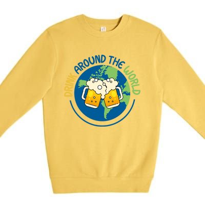 Traveling Ing Cool Funny Gift Around The World Meaningful Gift Premium Crewneck Sweatshirt