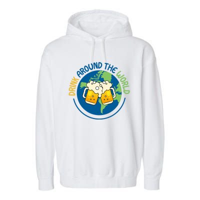 Traveling Ing Cool Funny Gift Around The World Meaningful Gift Garment-Dyed Fleece Hoodie