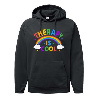 Therapy Is Cool ! End the Stigma Mental Health Awareness Performance Fleece Hoodie