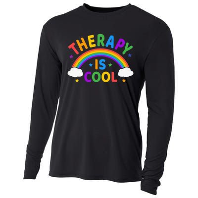 Therapy Is Cool ! End the Stigma Mental Health Awareness Cooling Performance Long Sleeve Crew