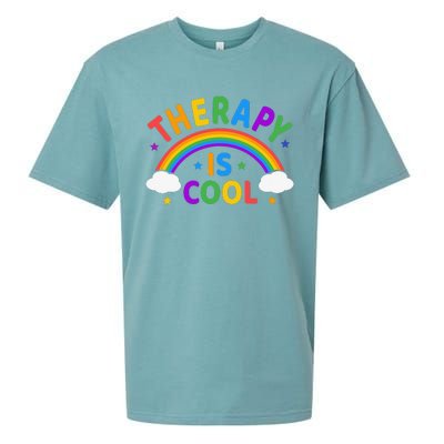 Therapy Is Cool ! End the Stigma Mental Health Awareness Sueded Cloud Jersey T-Shirt