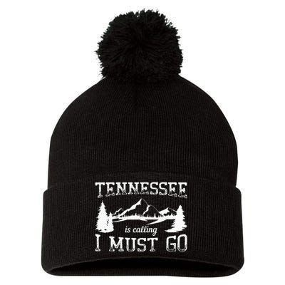 Tennessee Is Calling I Must Go Traveling Vacation Pom Pom 12in Knit Beanie