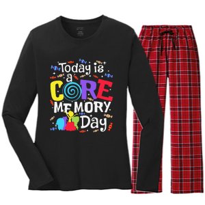 Today Is @ Core Memory Day Funny Emotions Out Funny Gift Women's Long Sleeve Flannel Pajama Set 