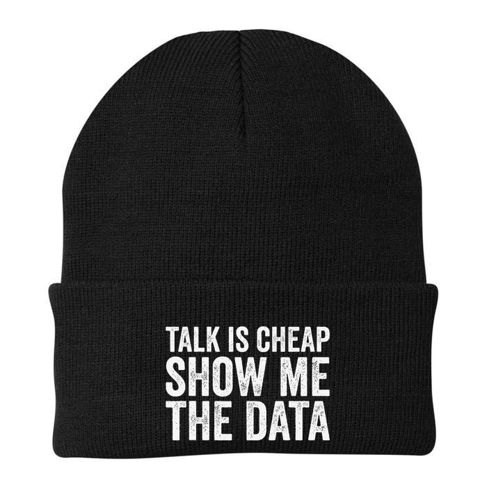 Talk Is Cheap Show Me The Data Funny Data Scientist Analysts Knit Cap Winter Beanie