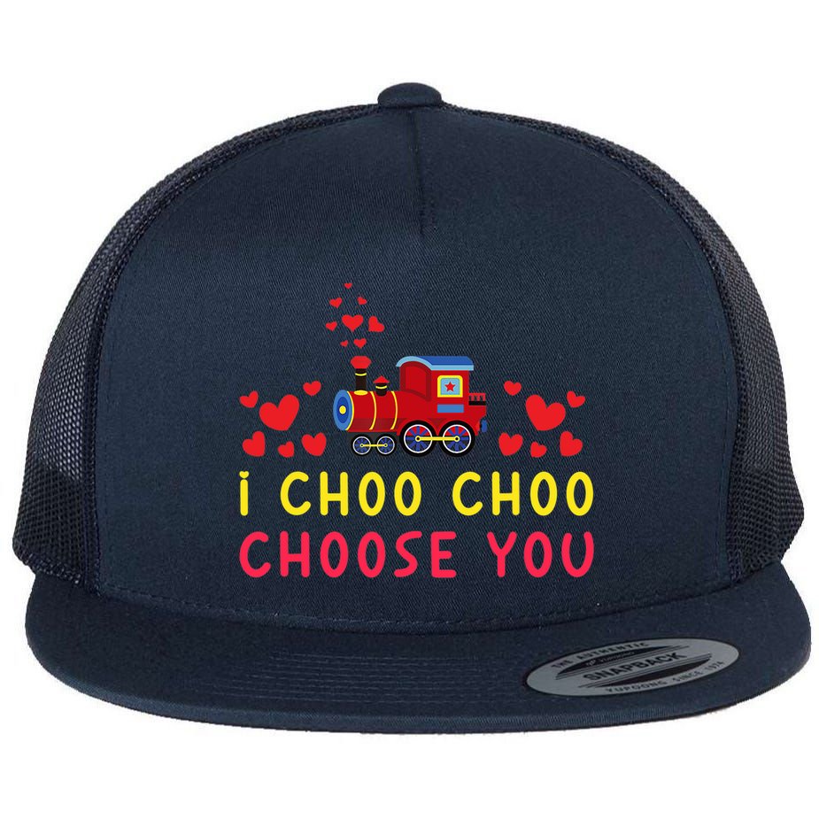 Train I Choo Choo Choose You Valentines Day Hearts Flat Bill Trucker Hat