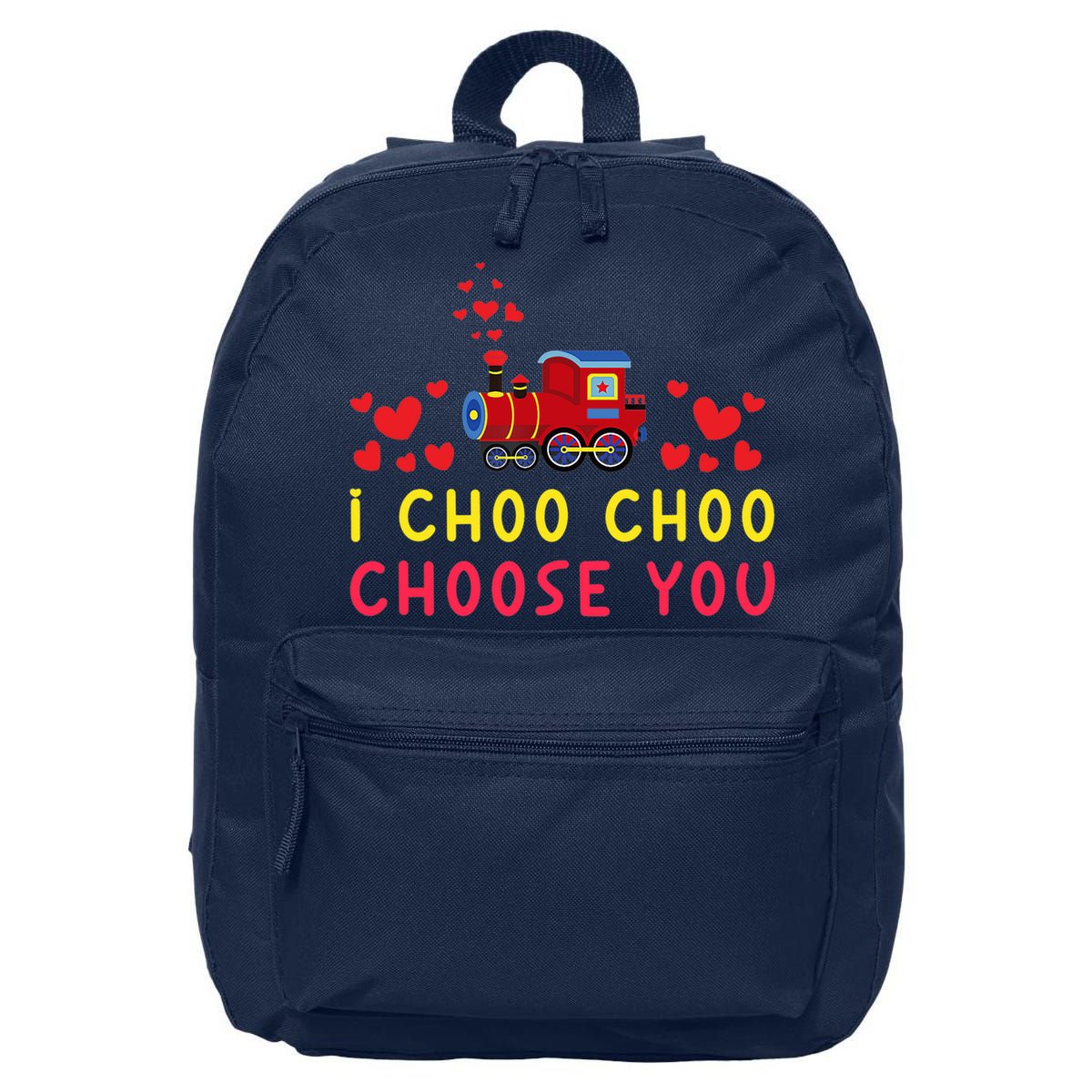 Train I Choo Choo Choose You Valentines Day Hearts 16 in Basic Backpack
