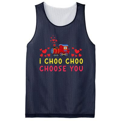 Train I Choo Choo Choose You Valentines Day Hearts Mesh Reversible Basketball Jersey Tank