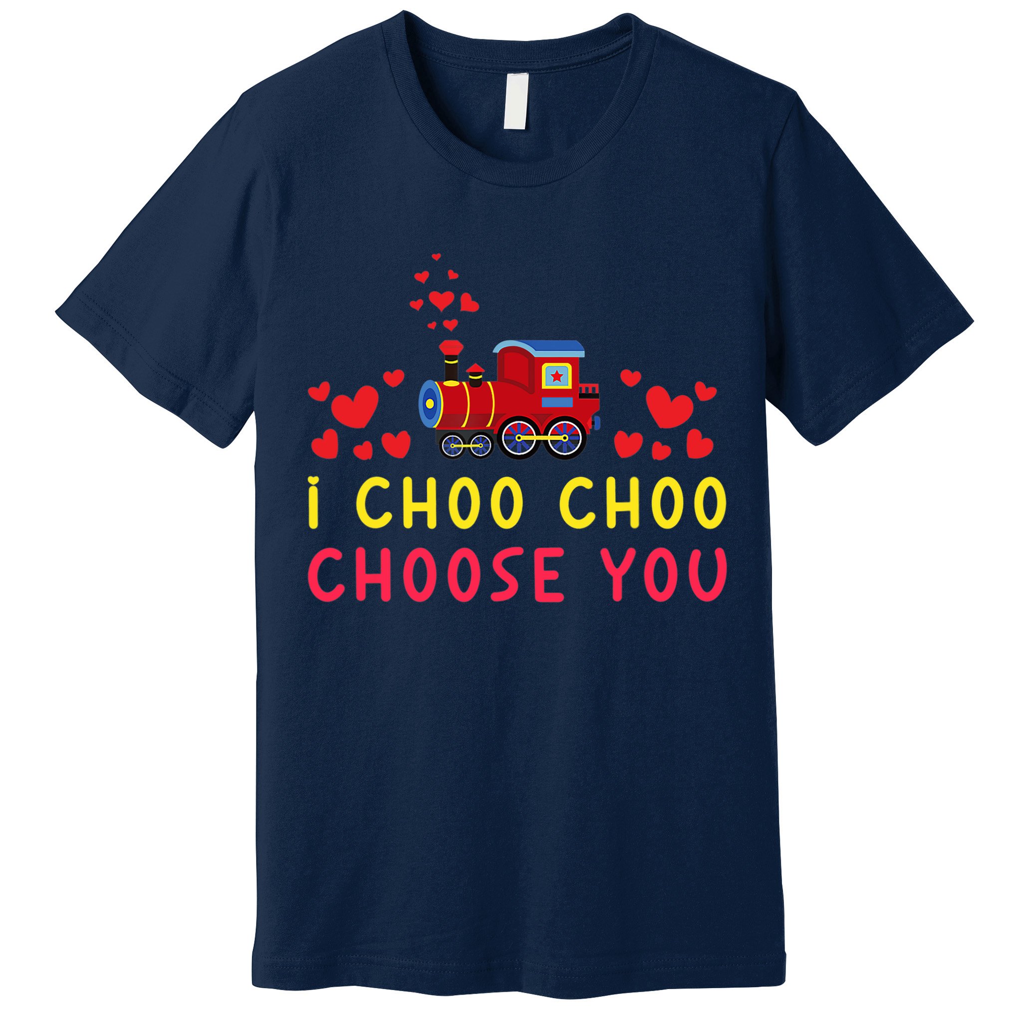 Train I Choo Choo Choose You Valentines Day Hearts Premium T-Shirt