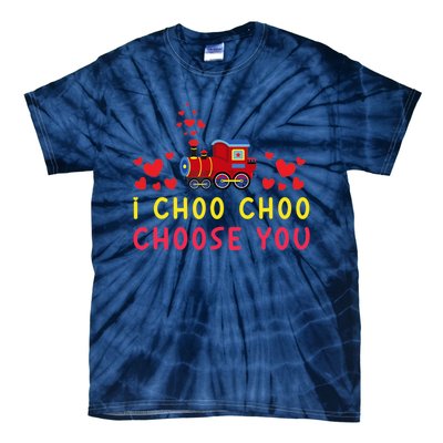 Train I Choo Choo Choose You Valentines Day Hearts Tie-Dye T-Shirt