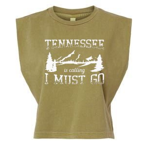 Tennessee Is Calling I Must Go Traveling Vacation Garment-Dyed Women's Muscle Tee