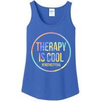 Therapy Is Cool Tal Health Awareness End Stigma Tiedye Gift Ladies Essential Tank