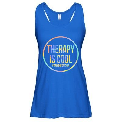 Therapy Is Cool Tal Health Awareness End Stigma Tiedye Gift Ladies Essential Flowy Tank