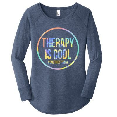 Therapy Is Cool Tal Health Awareness End Stigma Tiedye Gift Women's Perfect Tri Tunic Long Sleeve Shirt