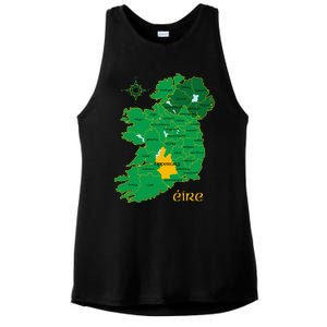 Tipperary Ireland County Map Eire Irish Travel Ladies PosiCharge Tri-Blend Wicking Tank