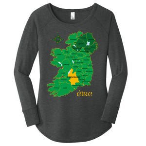 Tipperary Ireland County Map Eire Irish Travel Women's Perfect Tri Tunic Long Sleeve Shirt