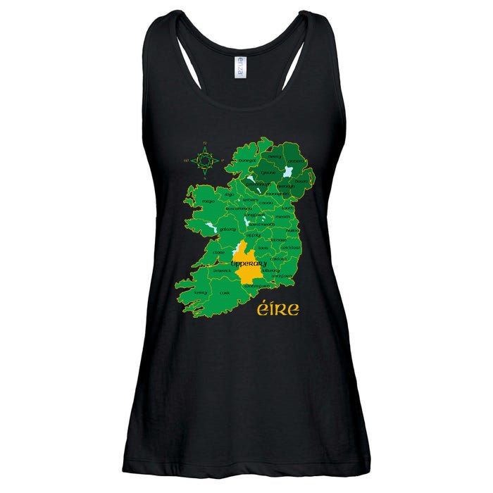 Tipperary Ireland County Map Eire Irish Travel Ladies Essential Flowy Tank