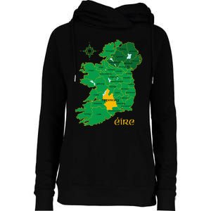 Tipperary Ireland County Map Eire Irish Travel Womens Funnel Neck Pullover Hood