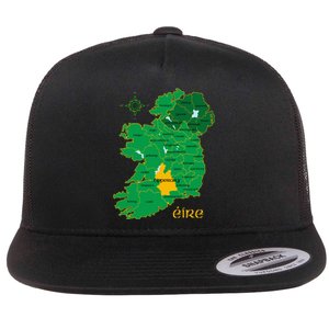 Tipperary Ireland County Map Eire Irish Travel Flat Bill Trucker Hat