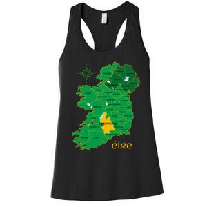 Tipperary Ireland County Map Eire Irish Travel Women's Racerback Tank