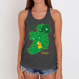 Tipperary Ireland County Map Eire Irish Travel Women's Knotted Racerback Tank