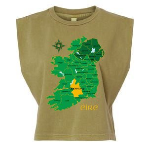 Tipperary Ireland County Map Eire Irish Travel Garment-Dyed Women's Muscle Tee