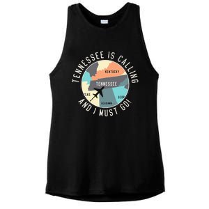 Tennessee Is Calling And I Must Go Tennessee State Ladies PosiCharge Tri-Blend Wicking Tank