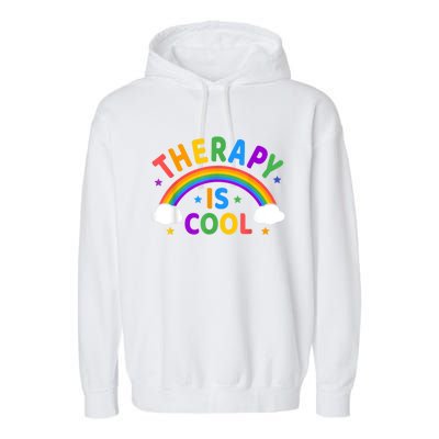 Therapy Is Cool ! End The Stigma Mental Health Awareness Garment-Dyed Fleece Hoodie