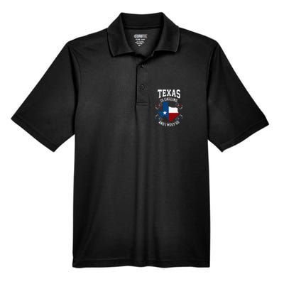 Texas Is Calling And I Must Go Men's Origin Performance Pique Polo