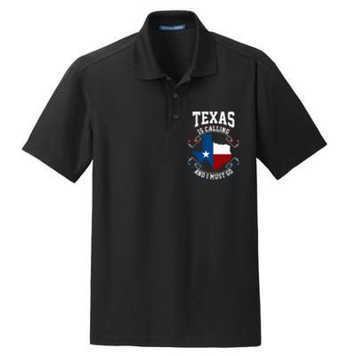 Texas Is Calling And I Must Go Dry Zone Grid Polo