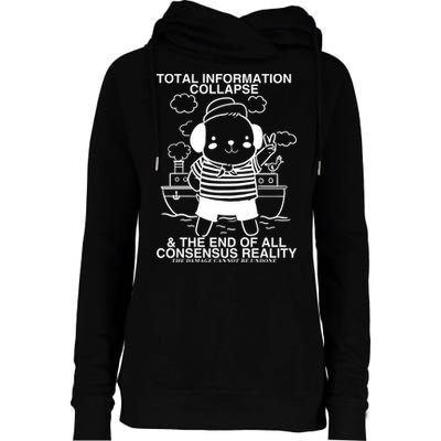 Total Information Collapse & The End Of All Consensus Reality Womens Funnel Neck Pullover Hood