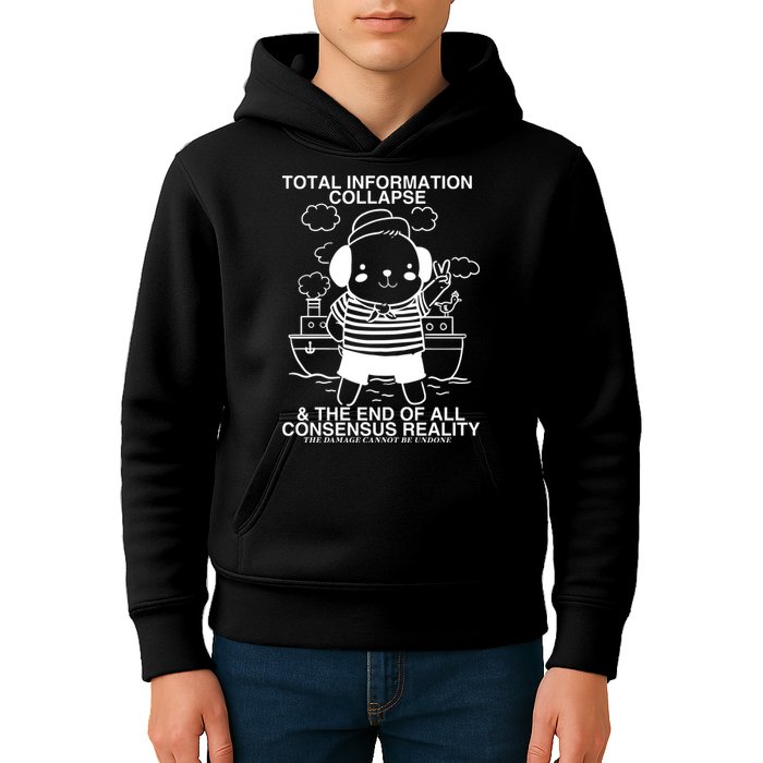 Total Information Collapse & The End Of All Consensus Reality Kids Hoodie