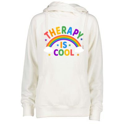 Therapy Is Cool ! End The Stigma Tal Health Awareness Gift Womens Funnel Neck Pullover Hood