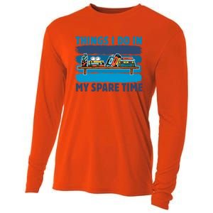 Things I Do In My Spare Time Retro Bookish Reading Books Gift Cooling Performance Long Sleeve Crew