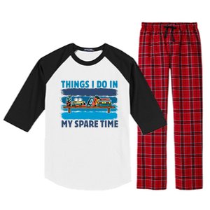 Things I Do In My Spare Time Retro Bookish Reading Books Gift Raglan Sleeve Pajama Set