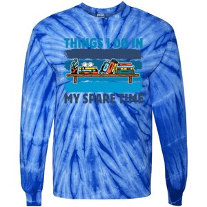 Things I Do In My Spare Time Retro Bookish Reading Books Gift Tie-Dye Long Sleeve Shirt