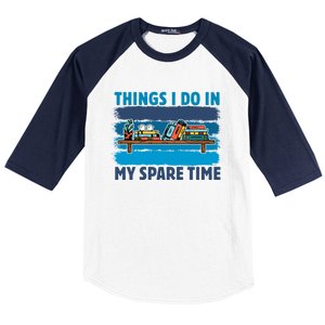 Things I Do In My Spare Time Retro Bookish Reading Books Gift Baseball Sleeve Shirt