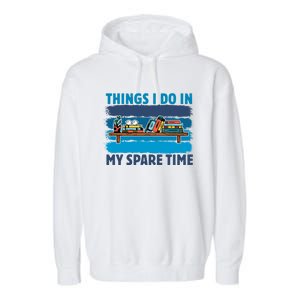 Things I Do In My Spare Time Retro Bookish Reading Books Gift Garment-Dyed Fleece Hoodie