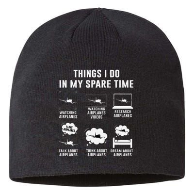 Things I Do In My Spare Time Airplane Gift Sustainable Beanie